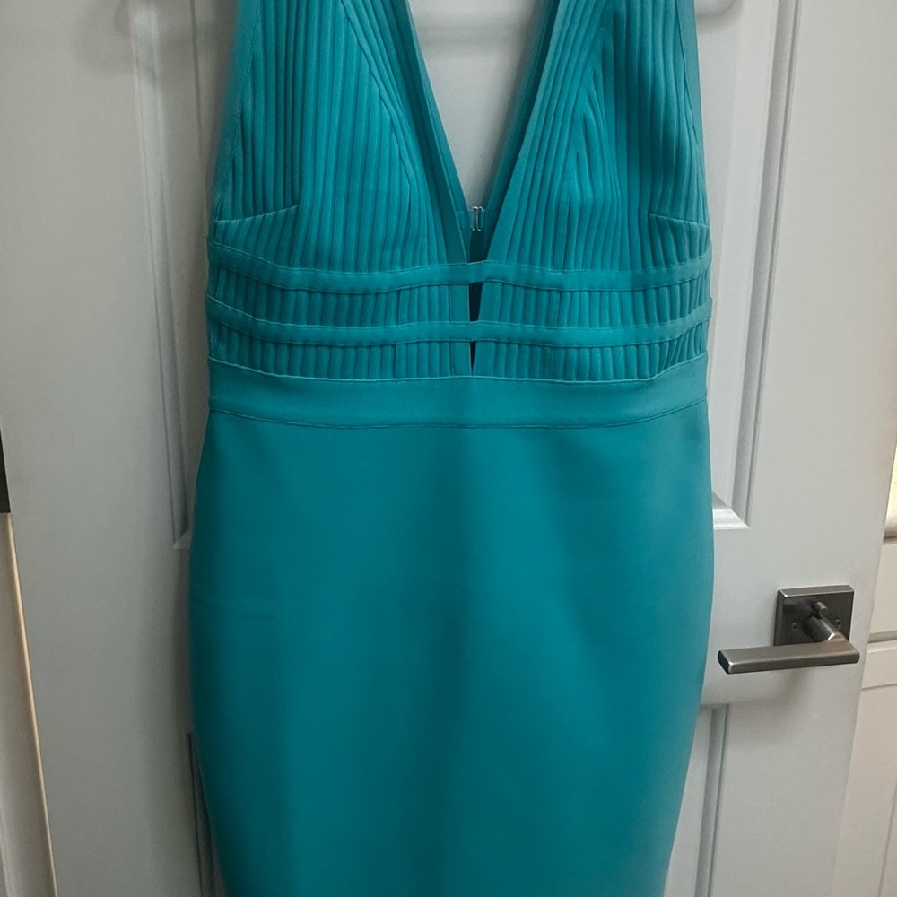 VENUS Blue Pleated Bodycon Dress for Cocktail